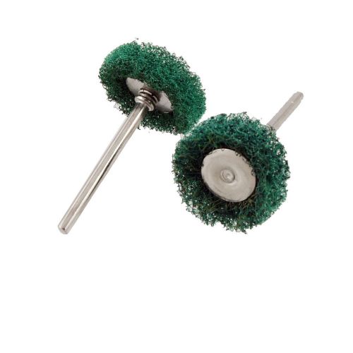 2 Pcs Green Nylon Straight Metal Shank Polishing Brush Wheel