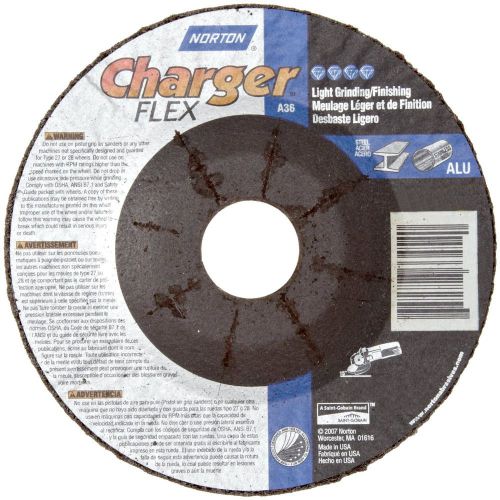Norton Charger Flex Depressed Center Abrasive Wheel, Type 29, Aluminum Oxide