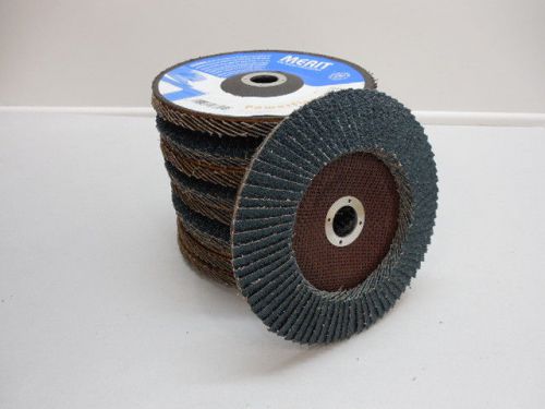 Merit Box of 10 Grinding Wheels Powerflex 7&#034;  24 Grit ZRB T29 Fiber Flap Disc