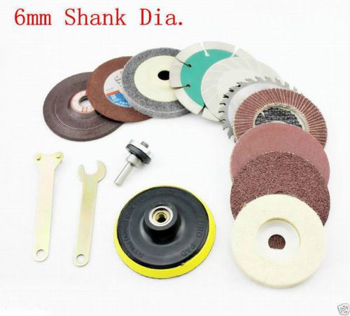 1set 20pcs 6mm pad sanding disc polishing wheel cut wheel set for electric drill for sale