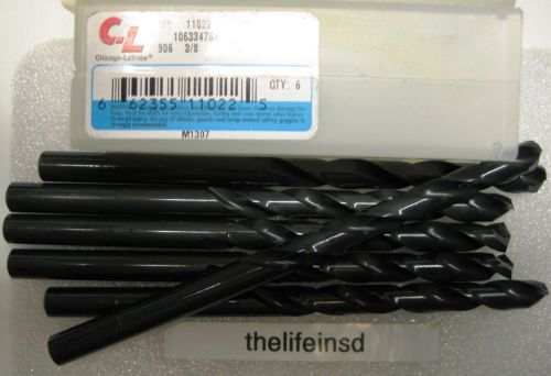 12 new #3x6&#034; (0.2130&#034;) drill bit aircraft ext chicago-latrobe black oxide #11033 for sale