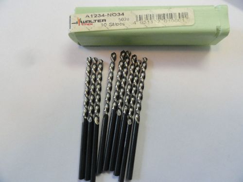 Titex #34 (.111&#034;) parabolic jobbers length drill bits, a1234-no34 for sale