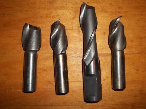 Lot of (4) 2 flute end mills - machinist tool cutter - lot 4 for sale