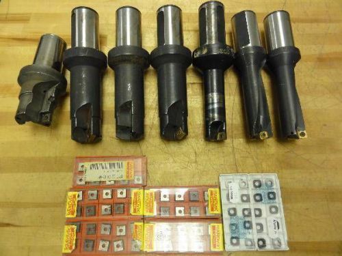 (7) Assorted SECO Coolant Through Drills, Chamfering, Insert Type and inserts