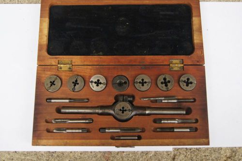 Vintage Wiley &amp; Russell Tap and Die set,  in org. wood box Complete