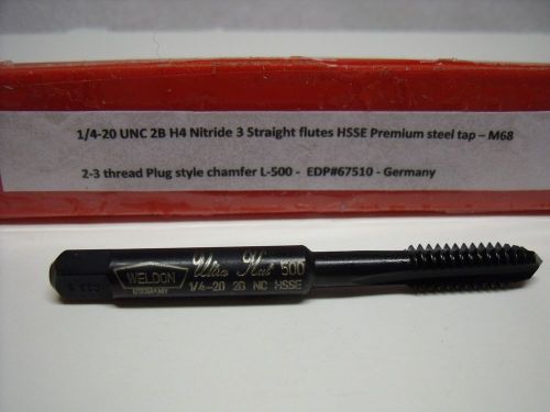 1/4-20 unc 2b h4 nitride 3 straight flutes hsse premium steel tap – m68 for sale