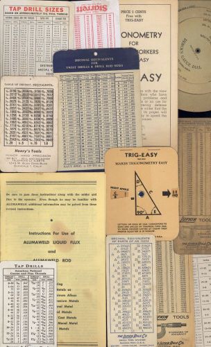 Machinist&#039;s Guides, Dials, and Charts - 16 Piece Lot - Free Shipping! Great Item