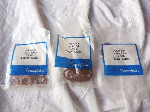 30 lot Swagelok Copper Gasket for 1/4 in. ISO Parallel Thread Fittings CU-4-RP-2