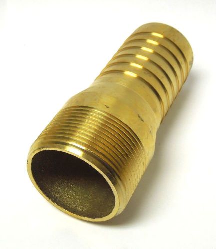Hose barb kc king nipple 2&#034; male npt brass for 2&#034; id straight end hose &lt;hb805 for sale