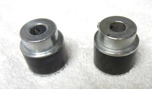 (2) 7/8&#034; STEEL DRIVE FLAT BELT PULLEYS- 5/8&#034; WIDE WITH A 8mm (5/16&#034;) CENTER