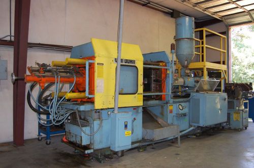 Van dorn model 200-rs-14f, plastic injection molding press. with extras! for sale