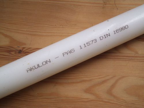 NYLON 6 / ACETRON AKULON diameter 50mm x 250 mm WHITE Round SOLID ROD PA 6 PA 66
