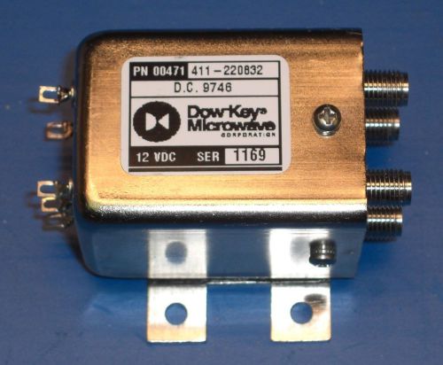 Dow-Key Microwave 411-420832 411 Failsafe Coaxial Switch DPDT 12VDC