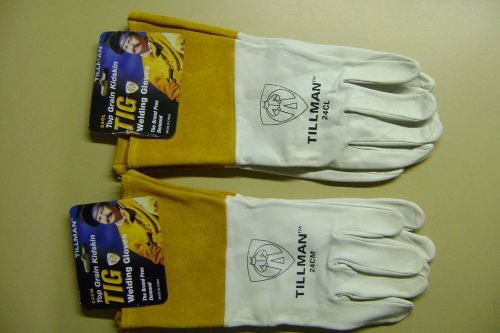 2 Pair Tillman 24CM &amp; 24CL TIG Welding Gloves  Goatskin Leather 4&#034;Cuff