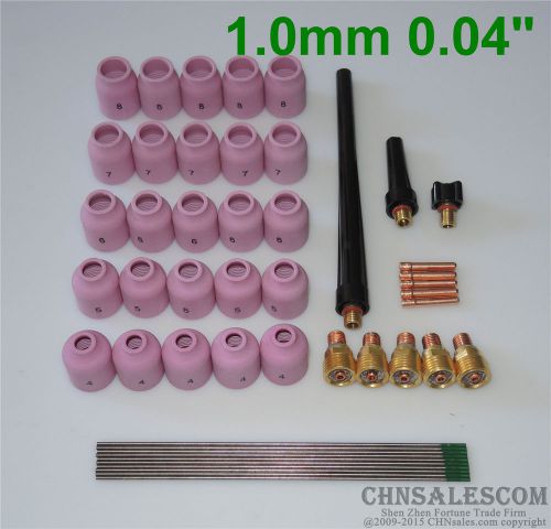 48 pcs tig welding kit gas lens for tig welding torch wp-9 wp-20 wp-25 wp 0.04&#034; for sale