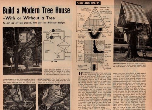TREE HOUSE PLANS 5 DESIGNS FORT HUT PLAYHOUSE TREEHOUSE