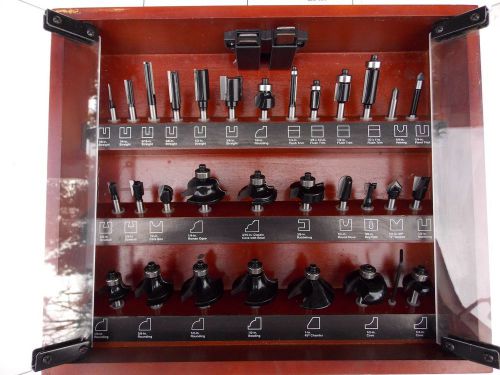 Craftsman Tools 30 Piece Router Bit Set Carbide Tipped w/ Wooden Box