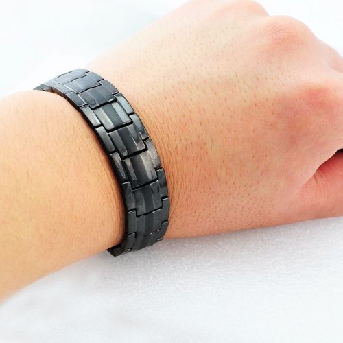 Black titanium magnetic energy germanium armband power bracelet health bio 4in1 for sale