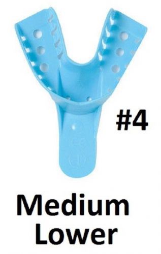SafeDent Perforated Plastic Disposable Impression Tray #4 Medium Lower / 12 pcs