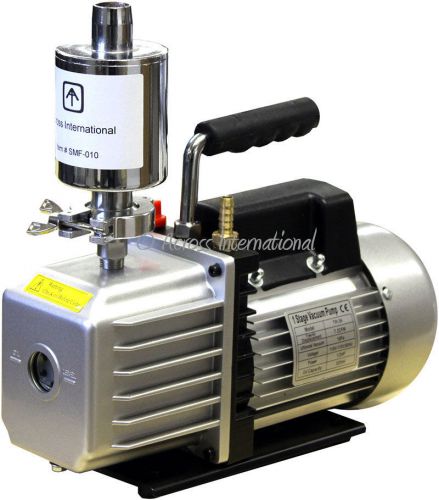 7.2 cfm vacuum pump w/ exhaust filter for vo degassing chamber vacuum oven purge for sale