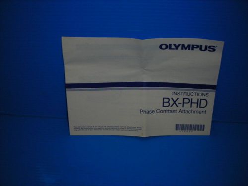 OLYMPUS BX-PHD PHASE CONTRAST ATTACHMENT INSTRUCTIONS MANUAL