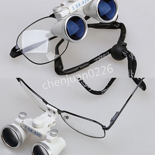 2 Dental 3.5X Surgical Binocular Loupes Optical Glasses 420mm For LED Head Light