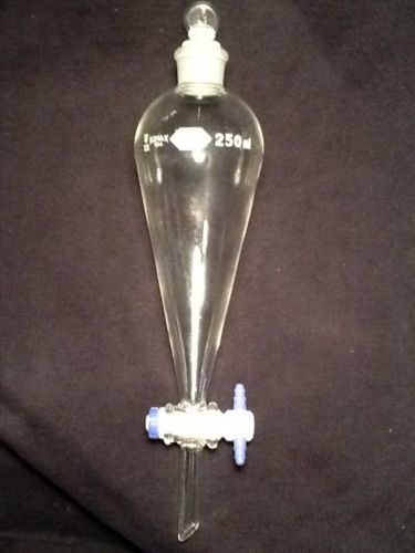 Kimax 250ml squibb separatory funnels with ptfe stopcock for sale