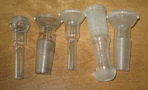 Glassware lab glass: Misc Distilling Connecting Ball Socket Joint Adapter Lot x8