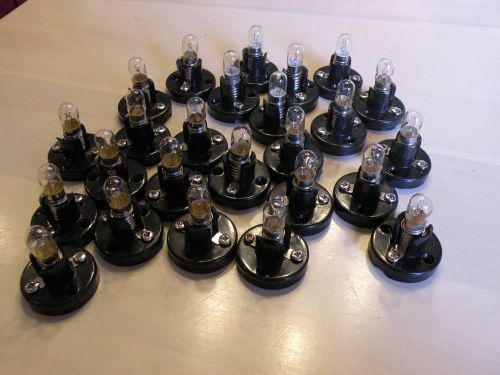 Light Bulb Bases - 25 plastic miniature with light bulbs