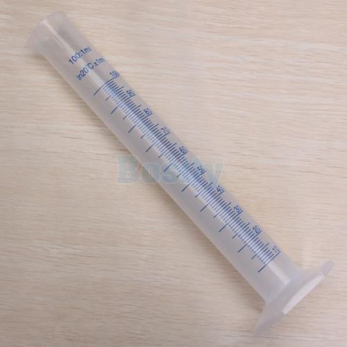 100ml transparent plastic graduated cylinder measuring cup 1 milliliters lab new for sale