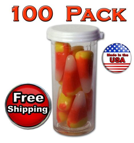 Clear plastic vial snap cap  .63 oz  5 dram,  herbs, craft, storage  - 100 pack for sale