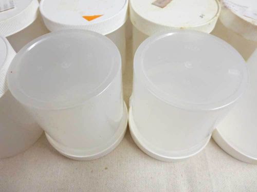 Lot of 20 Lab wide-mouth plastic jars with screw caps 3x4&#034;