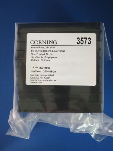 Corning 384 well assay plates black untreated # 3573 pack of 10 for sale