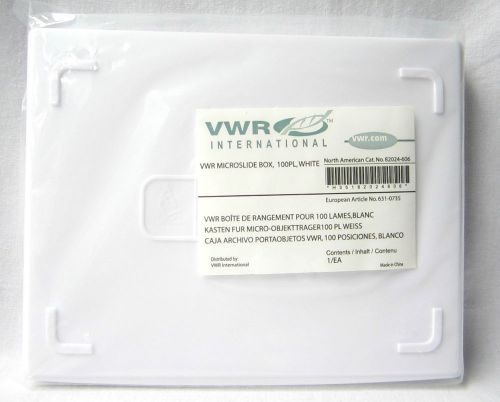 VWR Microslide Box, 100 PL, White, NA Cat. no. 82024-606 5 boxes of 100 included