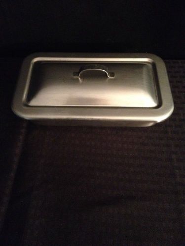 Vollrath stainless steel medical instrument tray w/cover approx. 8.75&#034;x4.75&#034;x2&#034; for sale
