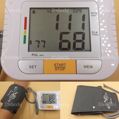 Free ship automatical upper arm digital blood pressure &amp;pulse monitor +free cuff for sale