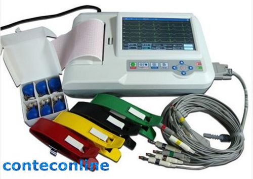 New CONTEC Tounch Screen PC software USB Digital 3/6 Channel ECG/EKG,Printer