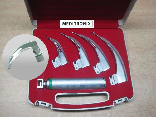 Ent mac fo acrylic led laryngoscope set- blade # 1,2,3,4, medium handle for sale