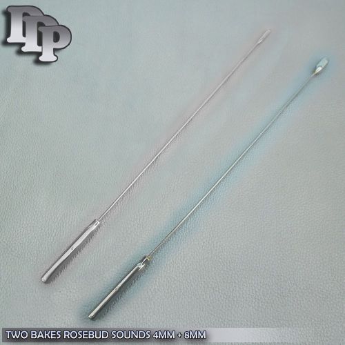 Two Pcs Bakes Rosebud Urethral Sounds 4MM &amp; 8MM