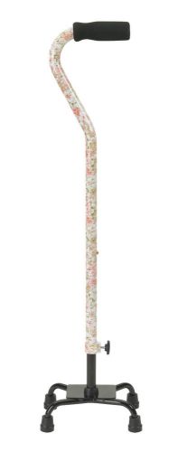 Drive Medical Designer Series Small Base Quad Cane - Foam Rubber Grip, Floral