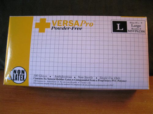Versa Pro Powder-Free Non-Sterile Gloves – Size L 8  1/2  to 9 – 100ct - NIP - SAVE!