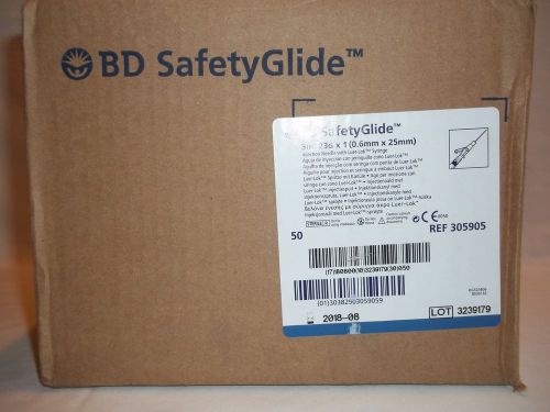 Bd safetyglide 3ml 23g x 1 injection needle with syringe 1 box (50 count) 305905 for sale