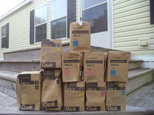 Lot  of 10 oce toner cartridges 493-1--- 493-2--- 493-3--- 493-4 for sale