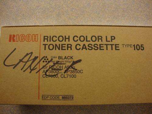 OEM RICOH COLOR LP TONER CASSETTE TYPE 105 (BLACK)