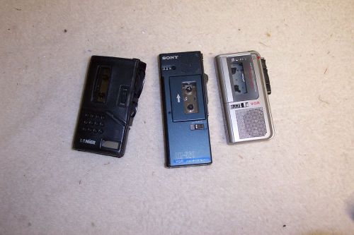 DICTAPHONE  LOT OF MICRO CASSETTE PORTABLES FOR PARTS OR REPAIR - SOME MAY WORK