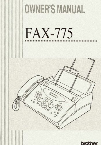 Brother intelli fax 775  owners manual brother fax book on cd pdf for sale