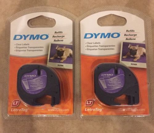 Dymo 2 Packs Clear Labels 12mm X 4m --FREE SHIPPING--