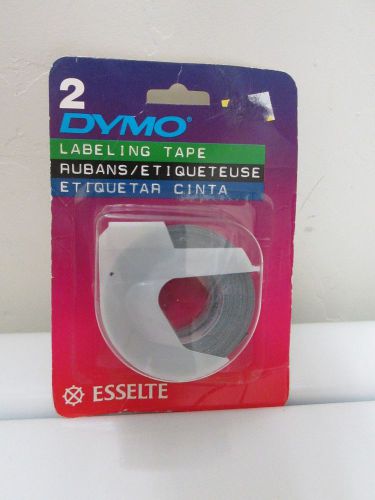 2 PACK Dymo   Labeling Tape black  glossy  500541 3/8 x 12&#034; (9.5mm x 3.6m)