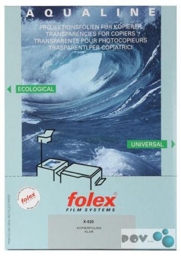 Folex X520 Overheadfolie DIN A4, 125 Mic, fur s/w Kopierer und Drucker, stapelve