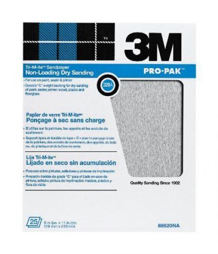3M 30080 Pro-Pak Tri-M-ite Fre-Cut Sanding Sheets, 320A-Grit, 9-in by 11-in
